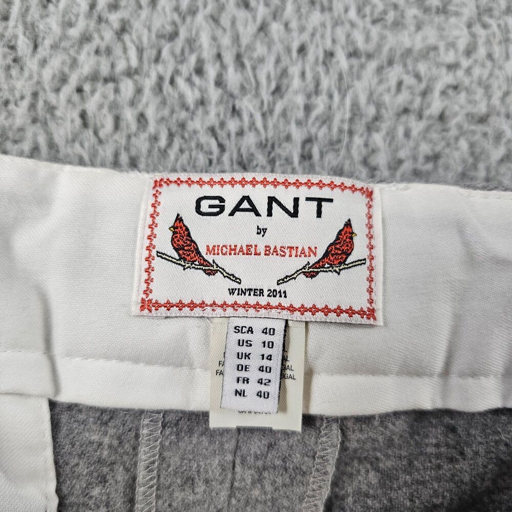 Gant Michael Bastian Pants Womans 36x32 Gray Wool Blend Flannel Wide Flare NEW - Picture 12 of 16